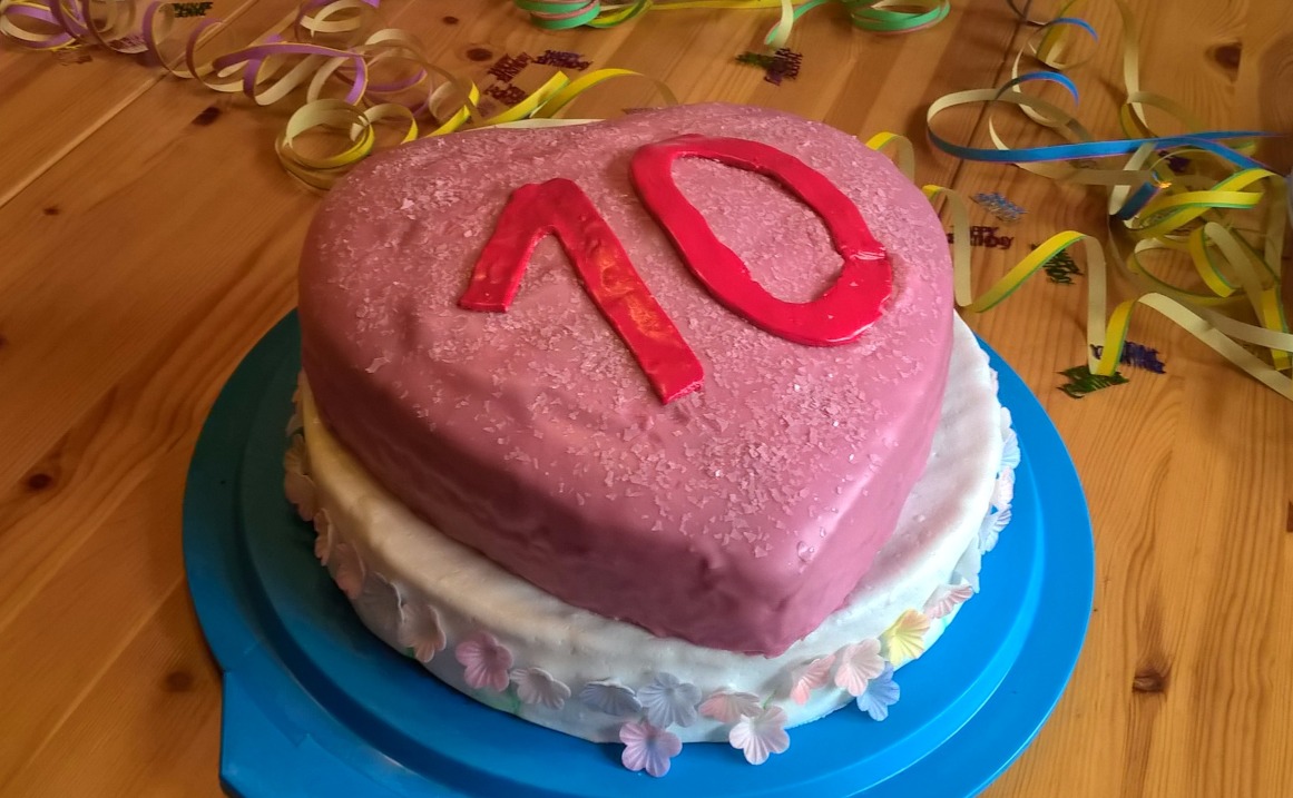 Eine kleine Torte zum 10. Geburtstag
